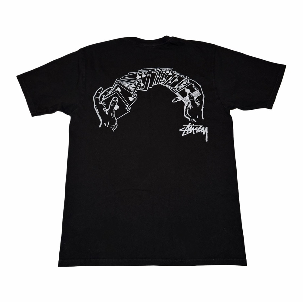 Stüssy Shuffle Pigment Dyed Tee in Black